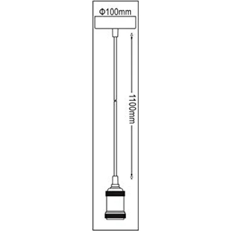 TRANGO Pendelleuchte, 9000W moderne E27 Lampenaufhängung *JACOB* Hängeleuchte I Hängelampe I Deckenbeleuchtung I Lampenfassung I Lampen-Aufhängung in Weiß, inkl. Schraubring & ca. 110cm Textilkabel, industriell Pendellampe – Bild 4