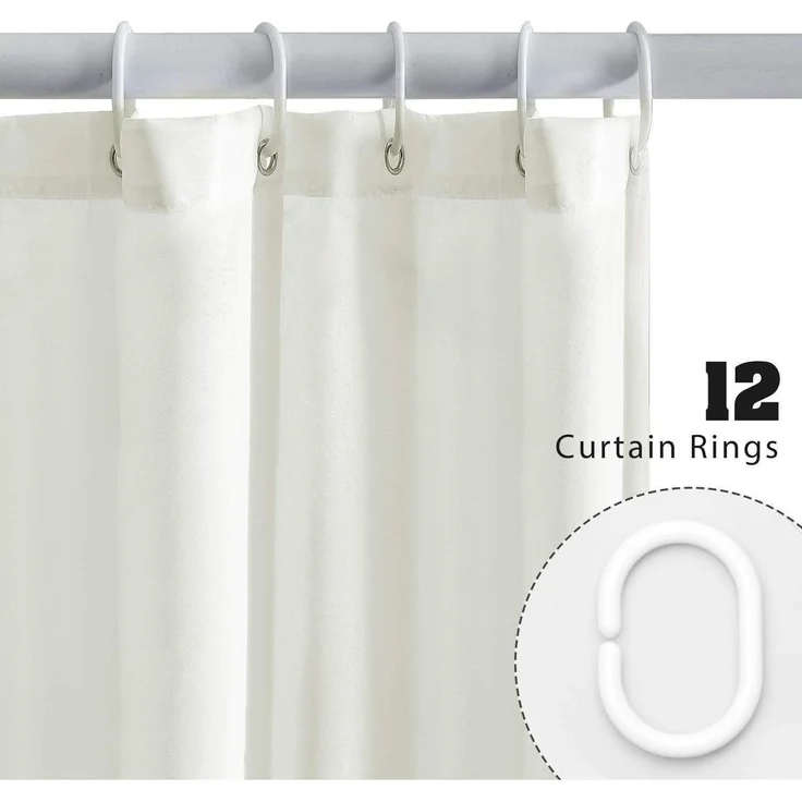 Duschvorhang 150x180cm Antischimmel Polyester Wasserabweisend Beige 1 Vorhang 10 – Bild 6