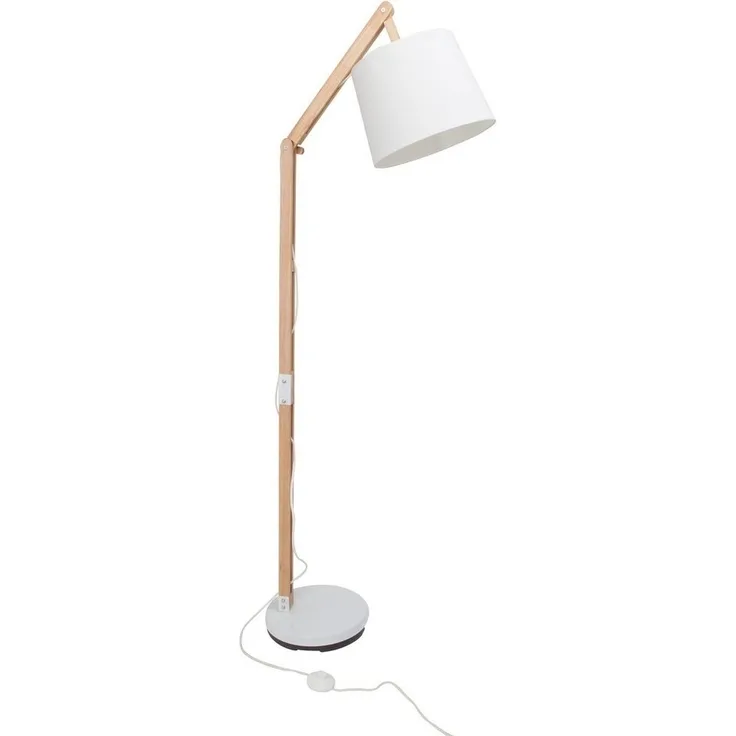 Brilliant Leuchten No. 09958A75 Standleuchte Carlyn weiß, holz 163 cm