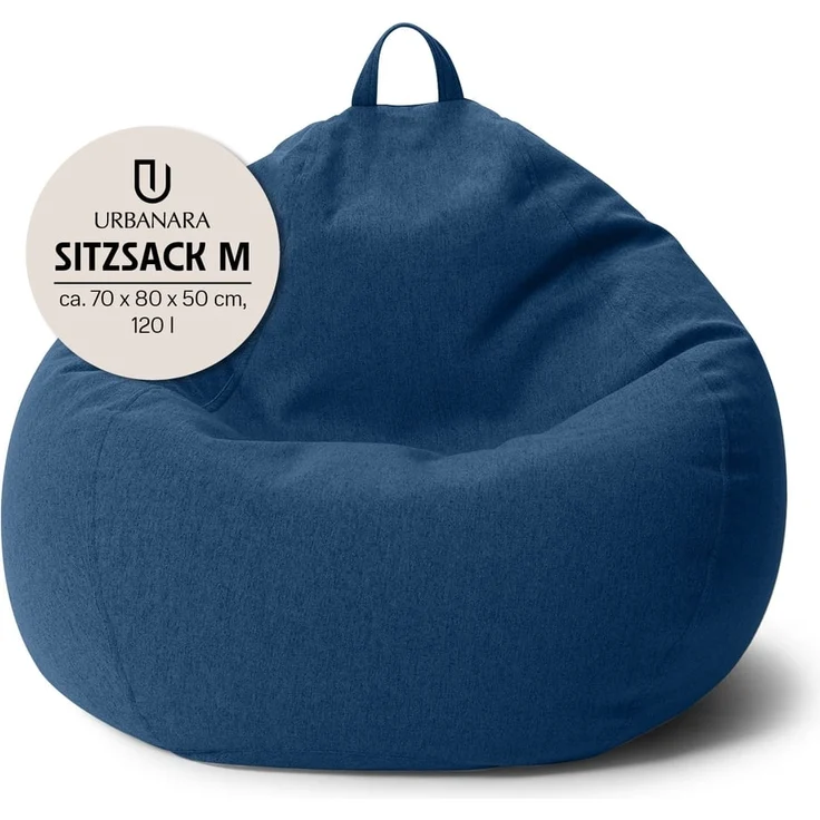 URBANARA Sitzsack 120l blau Basic-Comfort – Bild 3