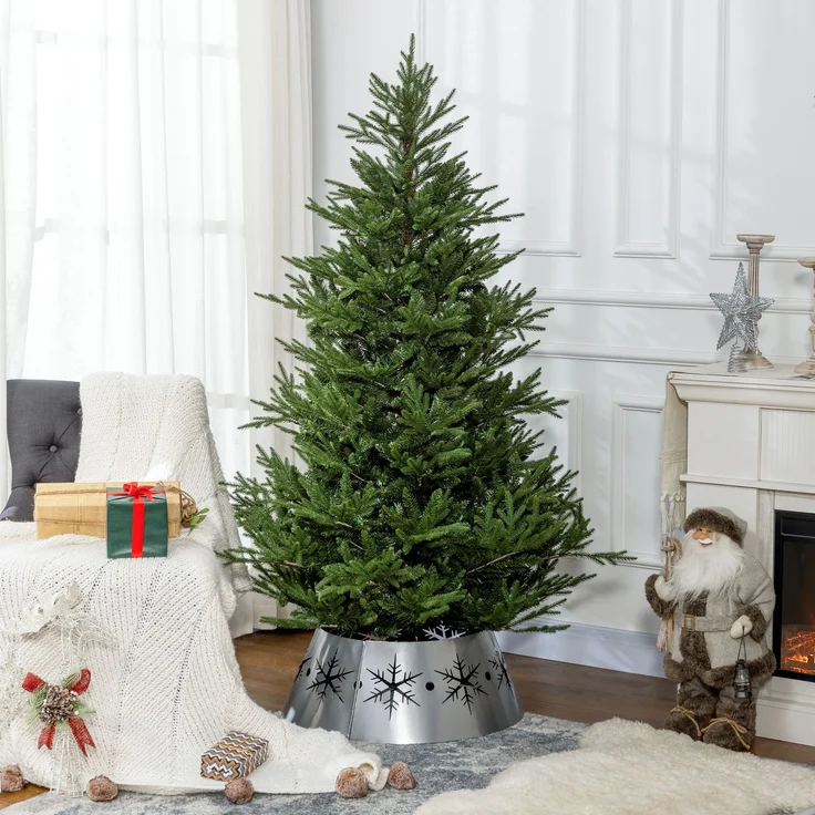 JARDJ Weihnachtsbaum 183 cm, realistisches Aussehen, Schnellaufbau, inkl Ständer, feuersicherer Kunststoff – Bild 4