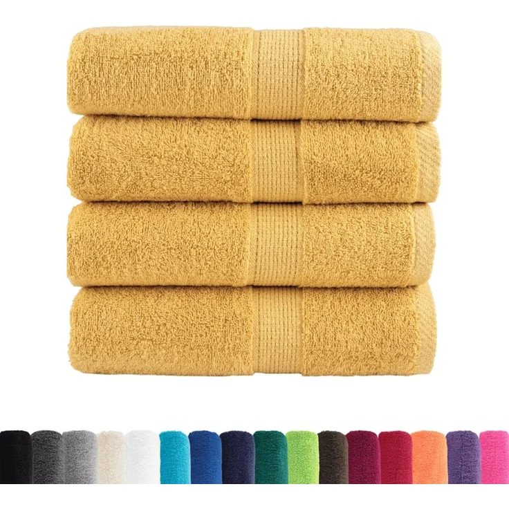 vidaXL Premium-Waschtücher SOLUND 4 Stk. Gold 30x30 cm 600 g/m² 137276 – Bild 2