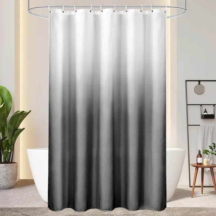 Duschvorhang 150X200cm Grau Textil 120g/m² Farbverlauf Wasserdicht Waschbar