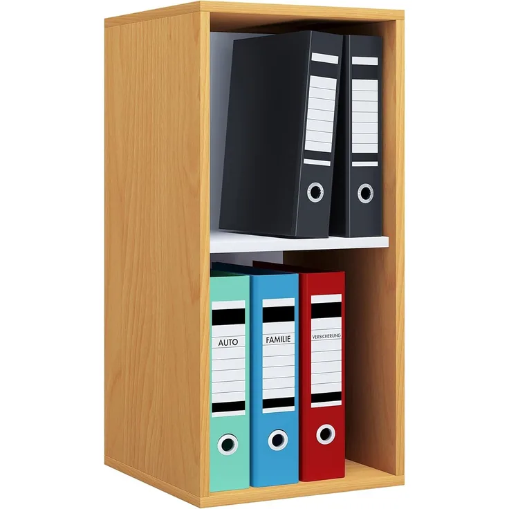 VCM Büroregal & Bücherregal Lona 917842 Buche H. 74 x B. 35 x T. 37 cm