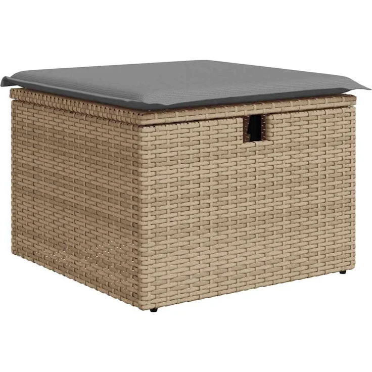 vidaXL 4-tlg. Garten-Sofagarnitur mit Kissen Beige Poly Rattan 3325951 – Bild 4