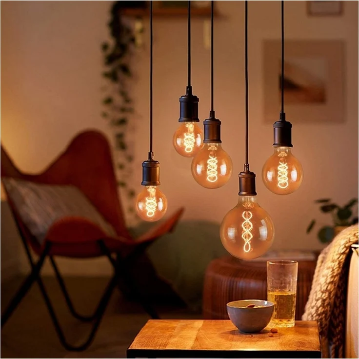 Nettlife LED-Leuchtmittel 2Stück /6 Stück Glühbirne Vintage E27 Lampe G80 Warmweiss Filament, E27, 3 St, Warmweiß, für Hotel Haus Café Bar – Bild 3