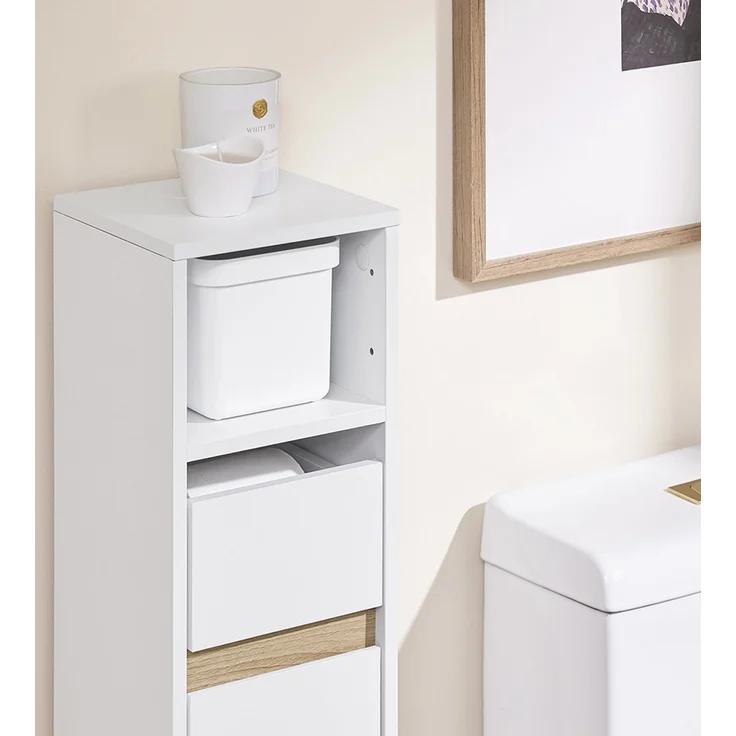 SoBuy BZR151-W Badunterschrank, Spanplatte, Lackiert, Weiß, 20 x 96 x 20 cm – Bild 9