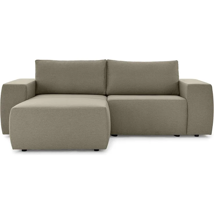 LOOKS by Wolfgang Joop Looks II Designer Ecksofa, Eckcouch, beidseitig montierbar, Polstersofa, Schlamm, 242 x 160 x 70 cm