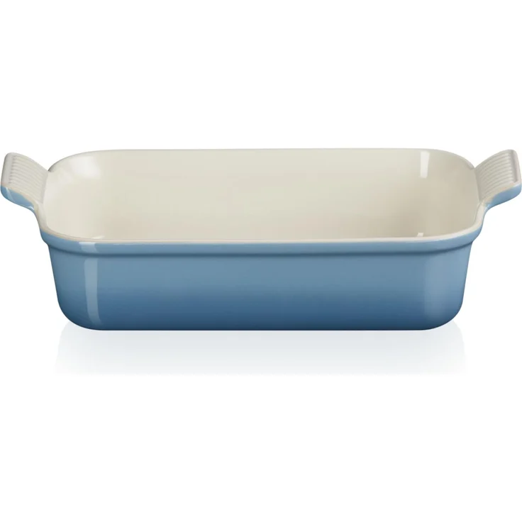 Le Creuset Rechteckige Auflaufform Tradition aus Steinzeug, 26 cm, 2.4 Liter, Chambray, 71102264340001