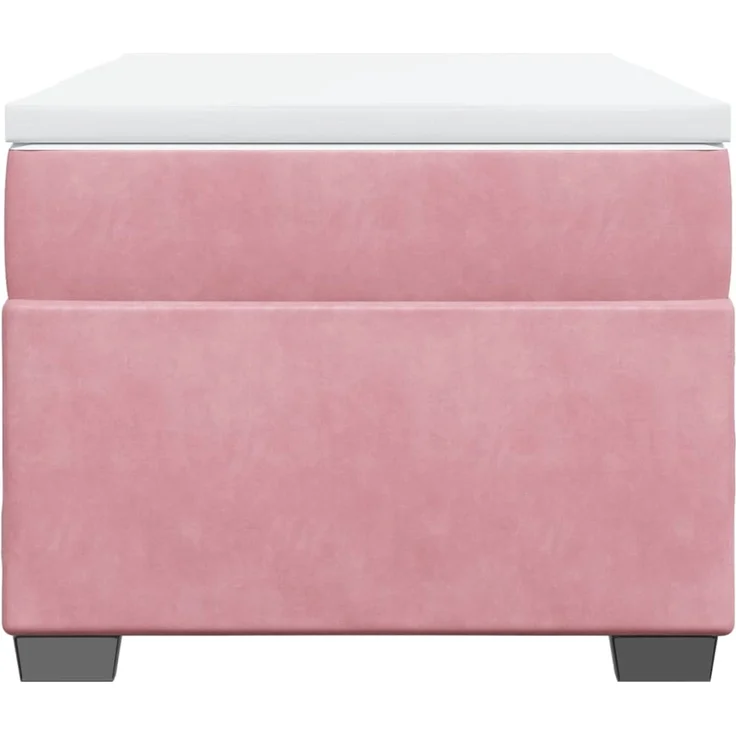 vidaXL Boxspringbett mit Matratze Rosa 90x200 cm Samt 3285262 – Bild 4