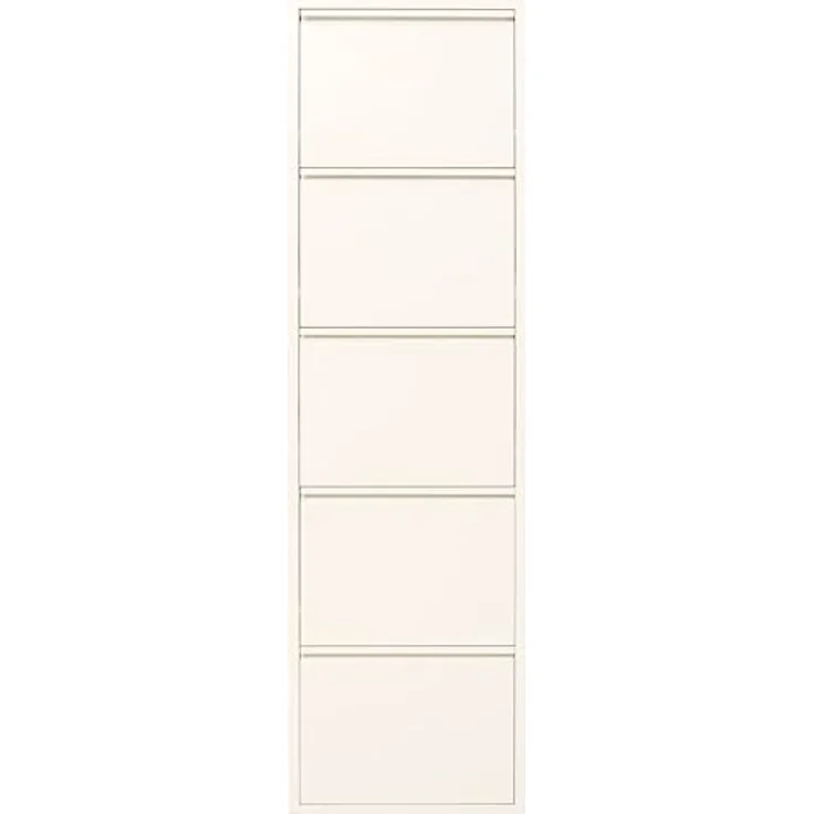 Kare Design Schuhschrank Caruso, Creme, Stahl, mit 5 Klappen, Schuhablage für 10 Paar Schuhe, schmal, platzsparend, hoch, Schuhregal, Eingangsbereich, 173 x 50 x 15 cm (H/B/T) – Bild 2
