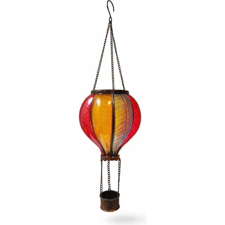 4x LED Solar Hängelampe, bunt, Heißluftballon, H 47 cm – Bild 4