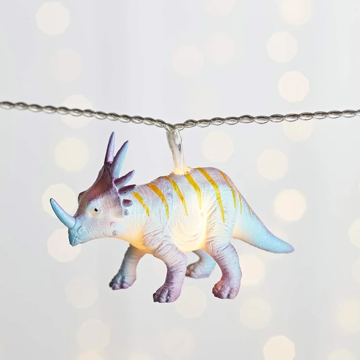 Lights4fun LED-Lichterkette 12er bunte Lichterkette Dinosaurier Batteriebetrieb – Bild 4