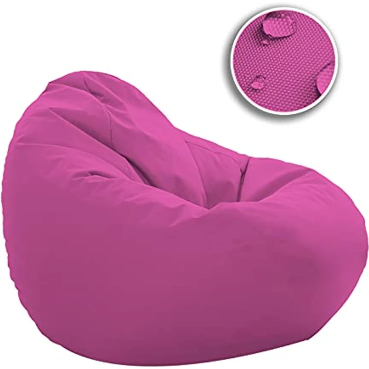 HomeIdeal - Sitzsack XXL Bodenkissen für Erwachsene & Kinder - Geeignet für Gaming oder Entspannen - Indoor wie Outdoor da er Wasserfest ist - mit EPS Perlen, Farbe:Rosa, Größe:XL – Bild 4
