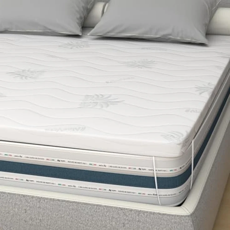 miasuite i sogni italiani Topper aus Memory Foam 100x190 - Höhe 5 cm, Abziehba, Aloe Vera, Medizinprodukt – Bild 1