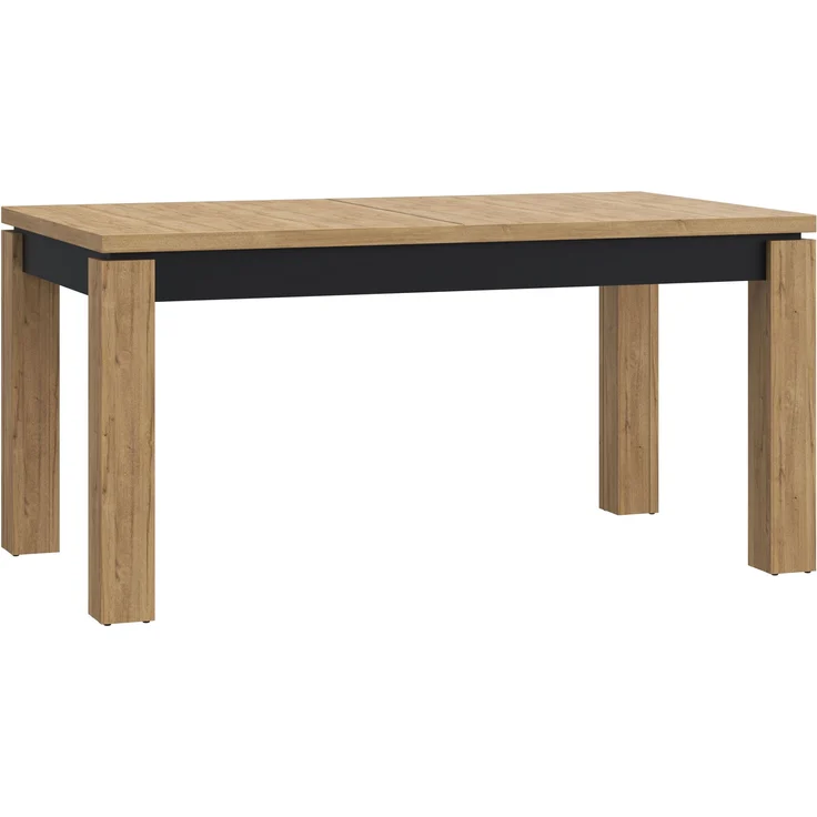 FORTE Kaszimiro Esstisch ausziehbar, Holzwerkstoff, Braun/Schwarz, 160,4 x 78,2 x 90,4 cm – Bild 3