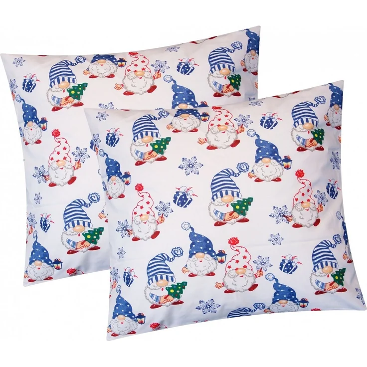 Heubergshop Kissenbezug, (2 Stück), 2er Set 40x40 cm Zwerge mit geschenken 100% Baumwolle (KY-Zwerg-40x40) – Bild 1