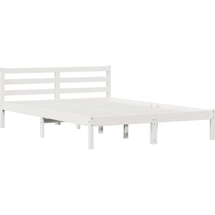 vidaXL Bettrahmen Weiß 215,5 x 145,5 x 69,5 cm Massivholz Kiefer 869767 – Bild 2