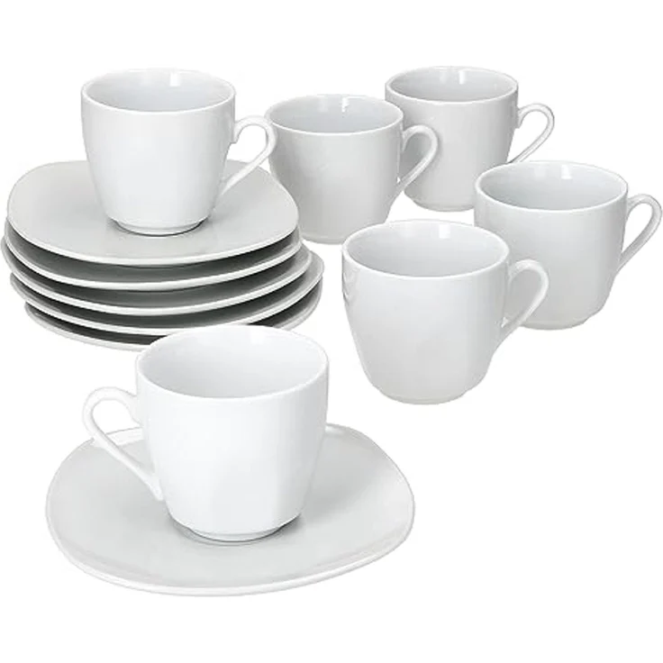 MamboCat Tasse 6er Set Lotta Espressotassen 80ml + Untertassen 6 Personen, Porzellan – Bild 2