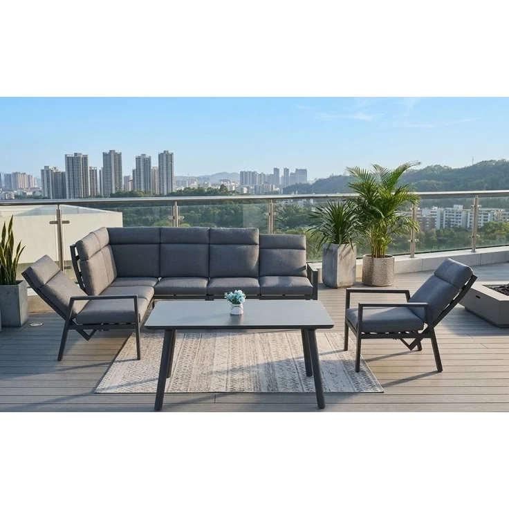 Gardissimo 'LUGANO' Ecklounge, Liege verstellbar, Alu, 205 x 266,5 x 102 cm – Bild 3