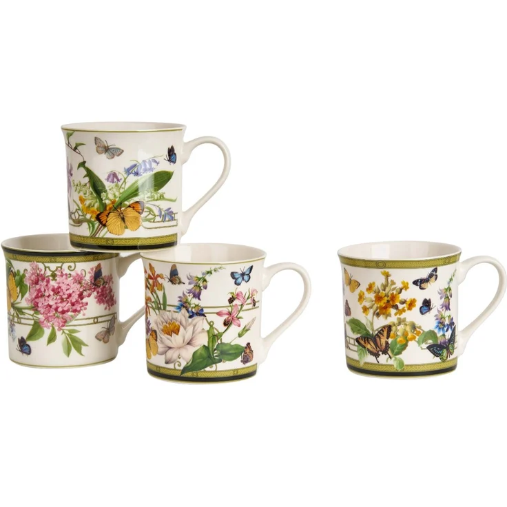 DUO 4er-Set Becher FLORAL RHAPSODY, 400 ml, New Bone China Porzellan, in Geschenkbox – Bild 3