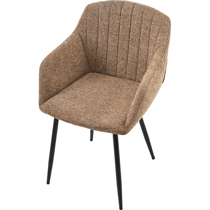 GOEURVANT 711 Esszimmerstühle 2er-Set mit Armlehnen, Chenille - Kaffee – Bild 4