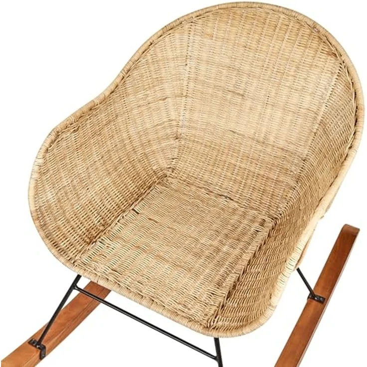 Schaukelstühle 2er Set LAVINIO Rattan Natürlich – Bild 7