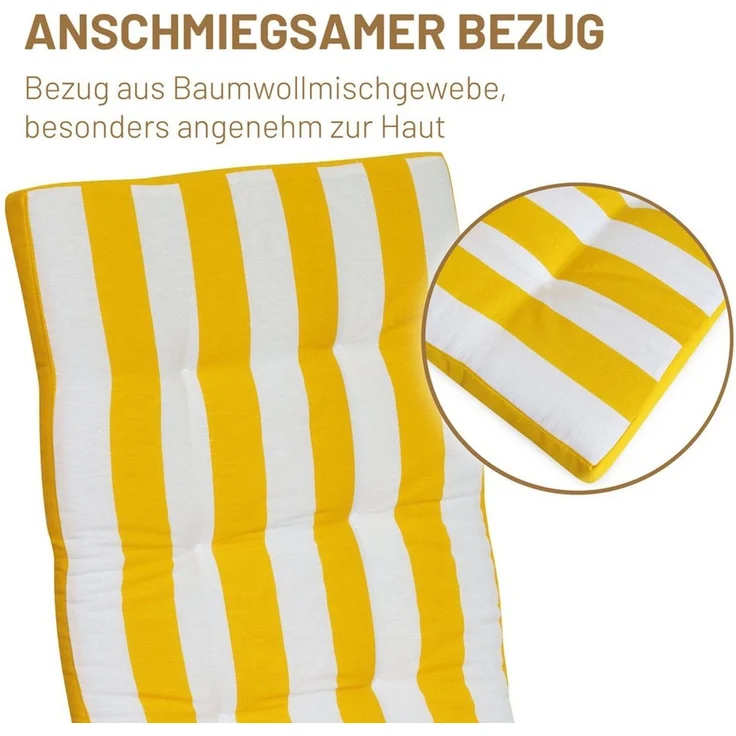 Herlag Hockerauflage Mia, Sitzauflage Hocker 50 x 50 x 5 cm Gelb Gestreift – Bild 4