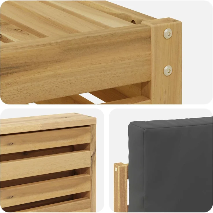 vidaXL Outdoor-Sofagarnitur 4 stk. 4-Sitzer Weiß und Anthrazit 3391642 – Bild 5