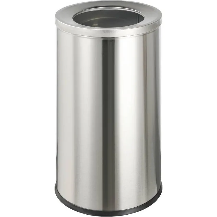 Elevar Papierkorb SP-SWB-001, Abfalleimer 50 l, Edelstahl Aluminium, H 73 cm, D 38 cm
