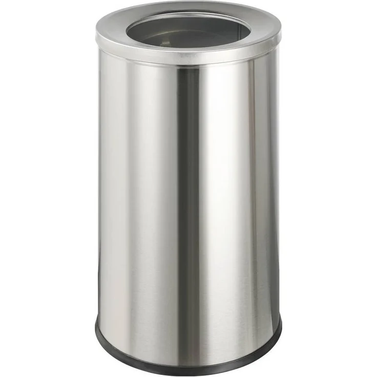 Elevar Papierkorb SP-SWB-001, Abfalleimer 50 l, Edelstahl Aluminium, H 73 cm, D 38 cm