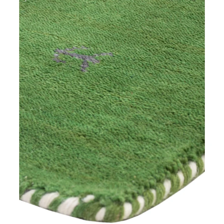 Gabbeh Teppich - Loribaft Softy - 90x60 cm - grün – Bild 4