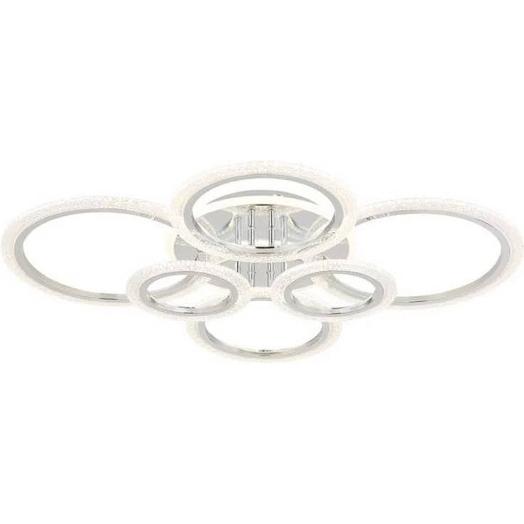 GLOBO LIGHTING LED Deckenleuchte, LED-Leuchtmittel fest verbaut, Kaltweiß, Warmweiß, Neutralweiß, Tageslichtweiß, Farbwechsel, Deckenlampe Deckenleuchte LED Kristall Ringe Wohnzimmerlampe L 78 cm – Bild 4