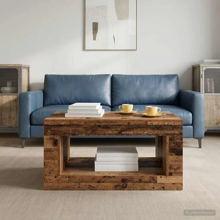 vidaXL Couchtisch Altholz 99.5 x 50 x 50 cm Holzwerkstoff 899909 – Bild 4