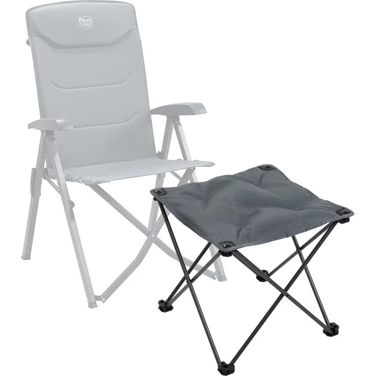TIMBER RIDGE Klapphocker Camping Fußhocker Höhe von 46cm Campinghocker gepolstert leicht tragbar als Fußstütze für Camping Garten Strand 48 x 48 x 46 cm belastbar bis 80kg