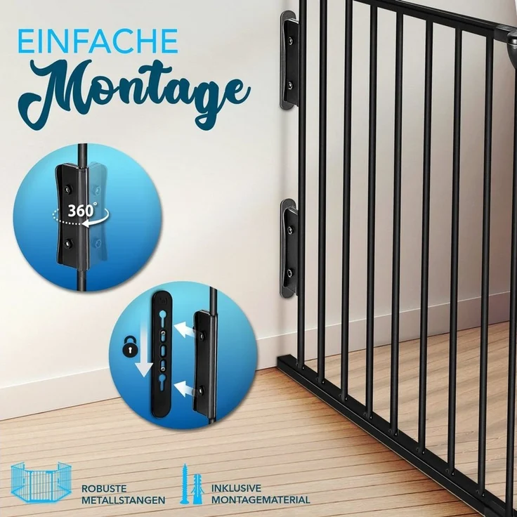 KIDUKU® Kaminschutzgitter Baby Schwarz - 480 cm Länge Absperrgitter Ofenschutzgitter Laufstall Türschutzgitter – Bild 2