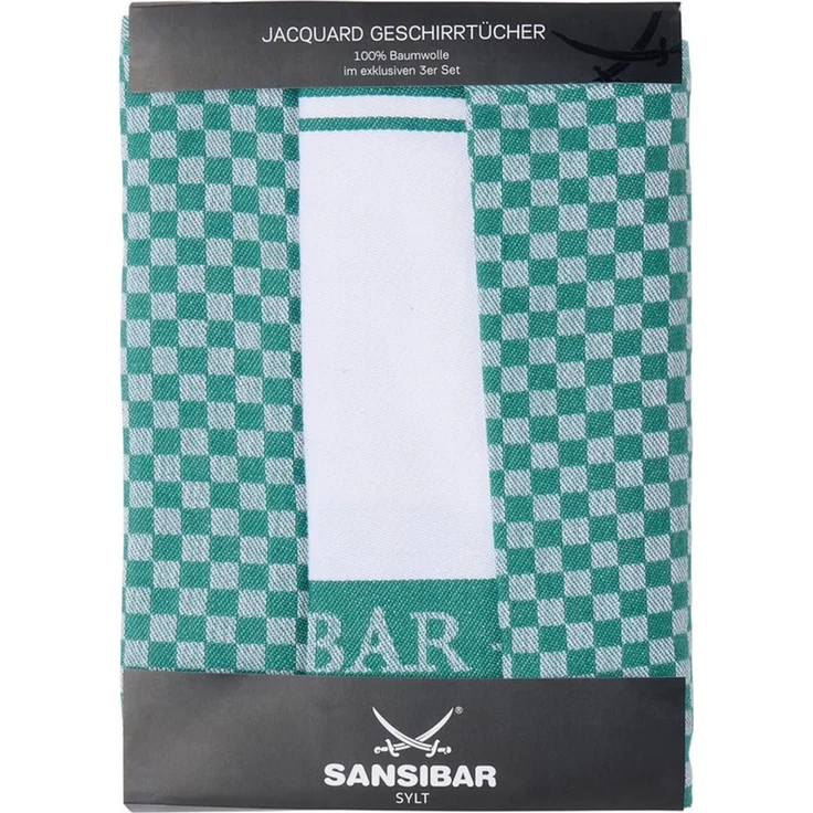 Sansibar Sylt Geschirrtuch Geschirrtücher-Set, 3-tlg, 50x70 cm, 100% Baumwolle, Premium Qualität, (Set, 3x Geschirrtuch, 50x70 cm, zwei verschiedene Designs), Jacquardgewebe, zwei verschiedene Motive – Bild 2