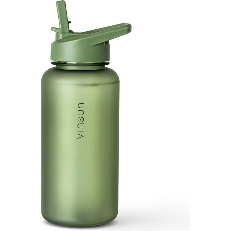 Vinsun Trinkflasche Sportflasche mit Strohhalm 1L - Wasserflasche Tritan auslaufsicher, BPA frei, Bruchsicher, geruchs- & geschmacksneutral, geringes Gewicht