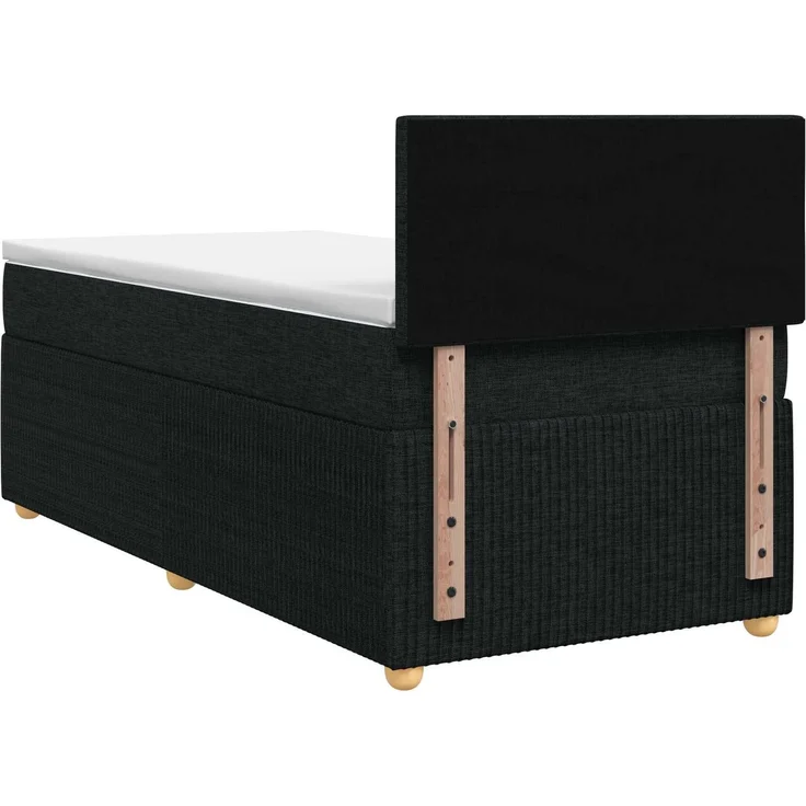 vidaXL Boxspringbett mit Matratze Schwarz 90 x 200 cm Stoff 3451386 – Bild 8