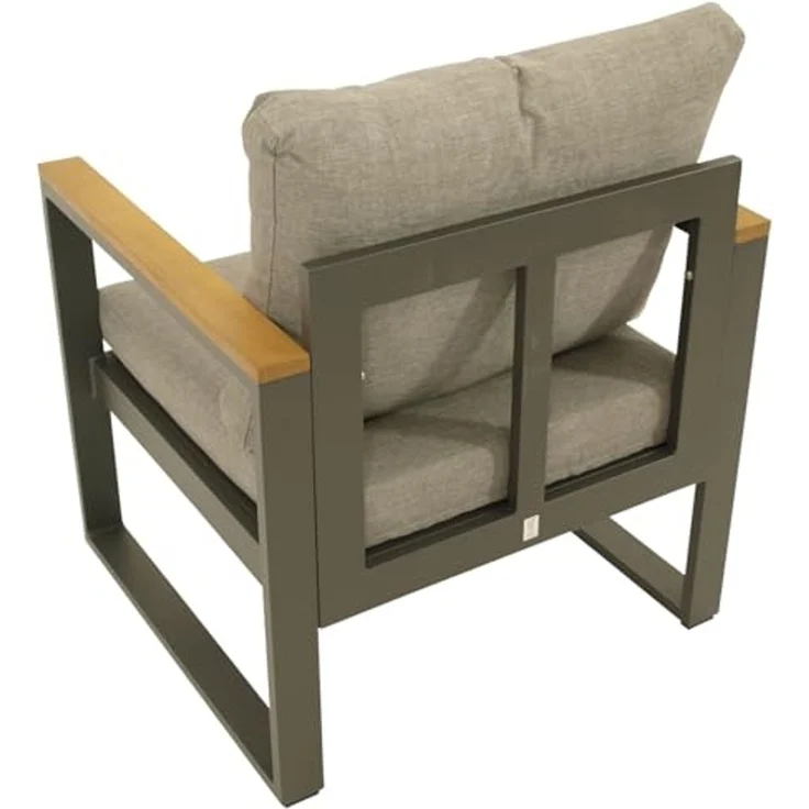 DEGAMO KAMPALA Diningsessel, Alu + Akazie, anthrazit/braun, 70cm – Bild 6