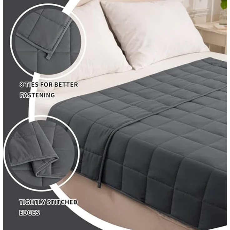 Good Nite Gewichtsdecke 150x200 cm 6kg - Entspannung Beschwerte Decke nur für Erwachsene - zur Entspannungsdecke Weighted Blanket - Grau – Bild 4