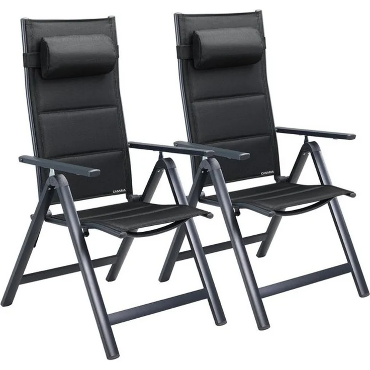 Casaria Gartenstuhl Bern Premium (2 St), Lehne 8-Fach Verstellbar Alu Gepolstert 120kg Belastbarkeit Wetterfest – Bild 4