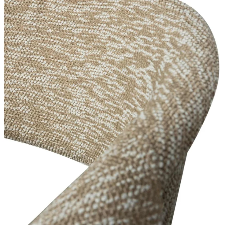 Esszimmerstuhl Yossi aus Webstoff, modernes Design, sand und dunkelbraun, gepolstert, mit Armlehne – Bild 5