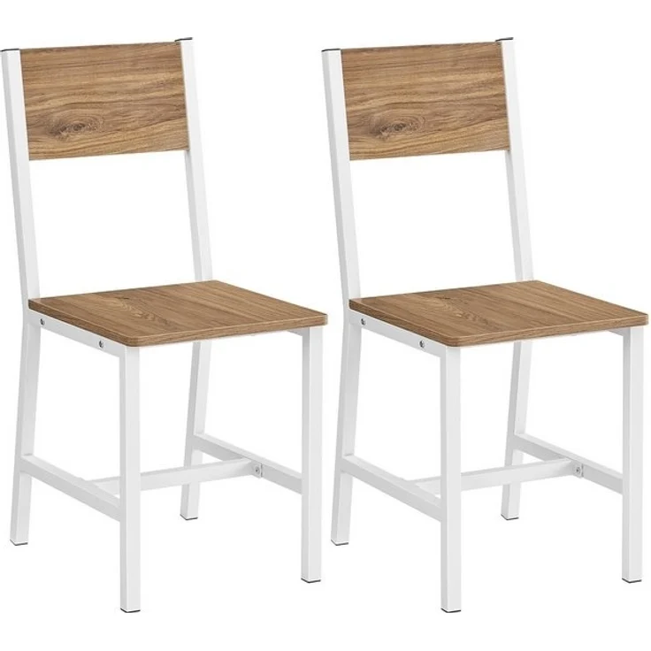 Vasagle Esszimmerstühle, Küchenstühle, 2er Set, Metallrahmen, für Esszimmer, Wohnzimmer, Küche, weizenbraun-wolkenweiß – Bild 4