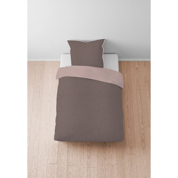 biberna Melange-Flanell Bettwäsche 0840500 MELANGE UNI, braun, 1x 135x200 cm + 1x 80x80 cm – Bild 5