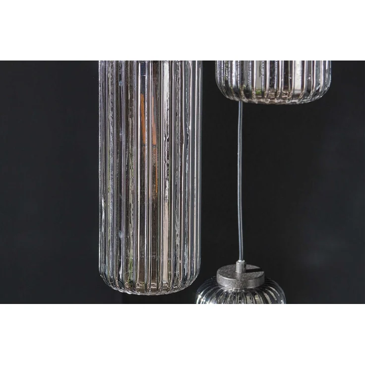 KAWOLA Hängeleuchte CARTOLA Hängelampe 5-flammig Glas schwarz 180 x 45 x 45 cm – Bild 5