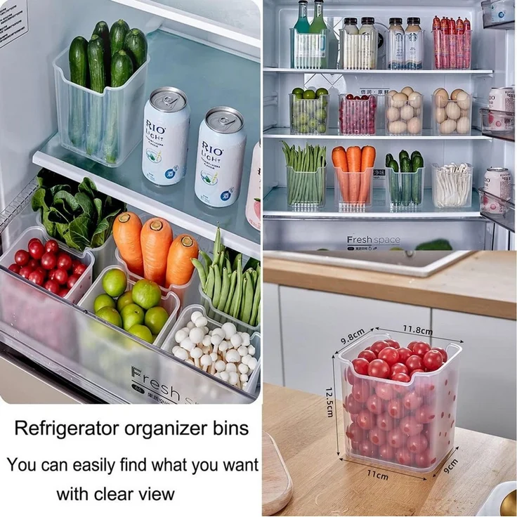 FELIXLEO Küchenorganizer-Set Kühlschrank Organizer Set 6pcs Door Aufbewahrungsbox Küche – Bild 2