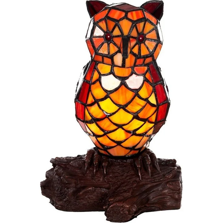 BIRENDY Stehlampe Birendy Tischlampe im Tiffany Style Eule 2 Tiff162 Motiv Lampe – Bild 1