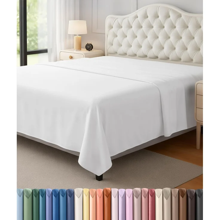 Utopia Bedding Bettlaken, weich gebürstetes Mikrofasergewebe, kein Einlaufen, farbecht, pflegeleicht, nur 1 Bettlaken, Kingsize-Größe, Weiß (White)