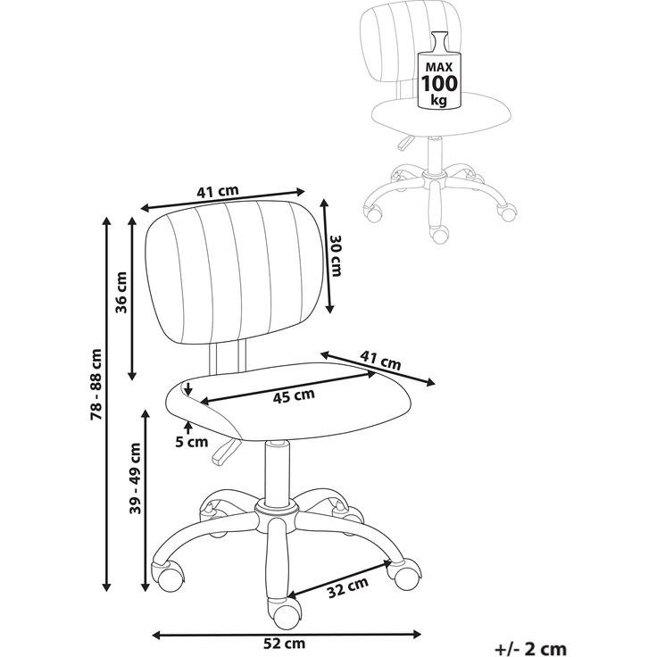 Schreibtischstuhl BUBBLY Stoff Orange – Bild 2